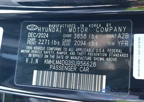 2025 Hyundai Elantra Sel Sport from USA, damaged, VIN KMHLM4DG3SU956628